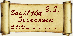 Bosiljka Selečanin vizit kartica
